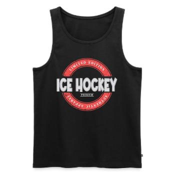 Eishockey Eishockeyspieler Schrift Vintage Retro - Männer Premium Bio Tank Top - Schwarz - Vorne - Michal (187cm)