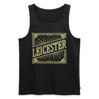 Leicester Angleterre Royaume-Uni City Police Vintage Rétro - Débardeur bio Premium Homme - noir - Devant - AI Model Male 178 light (178cm)
