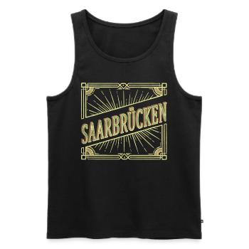 Sarrebruck Allemagne Ville Vintage Rétro - Débardeur bio Premium Homme - noir - Devant - Michal (187cm)