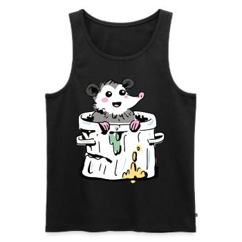 Opossum im Müll - Männer Premium Bio Tank Top - Schwarz - Vorne - Michal (187cm)