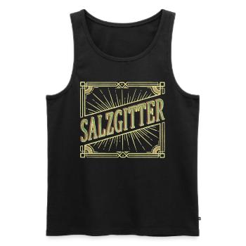 Salzgitter Allemagne City Font Vintage Retro - Débardeur bio Premium Homme - noir - Devant - Michal (187cm)