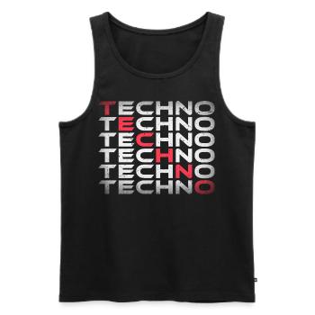 Techno Rave Festival Musique Electro Raver - Débardeur bio Premium Homme - noir - Devant - AI Model Male 178 light (178cm)