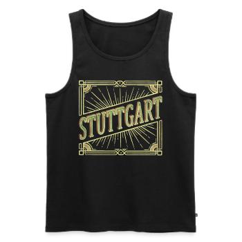 Stuttgart Germany City Font Vintage Retro - Men's Premium Organic Tank Top - black - Front - AI Model Male 178 light (178cm)