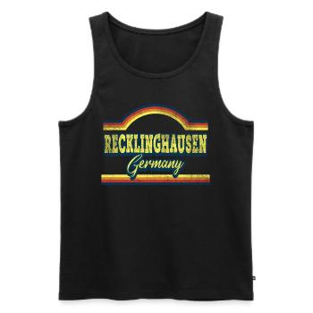 Recklinghausen Germany City Vintage Retro - Men's Premium Organic Tank Top - black - Front - Michal (187cm)