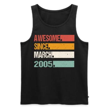 March 2005 Vintage Retro Birthday - Men's Premium Organic Tank Top - black - Front - Michal (187cm)