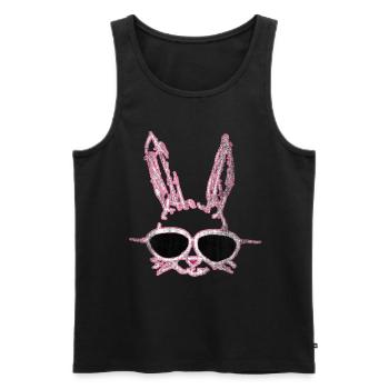 lapin de Pâques mignon avec des lunettes de soleil lapin de Pâques - Débardeur bio Premium Homme - noir - Devant - Michal (187cm)