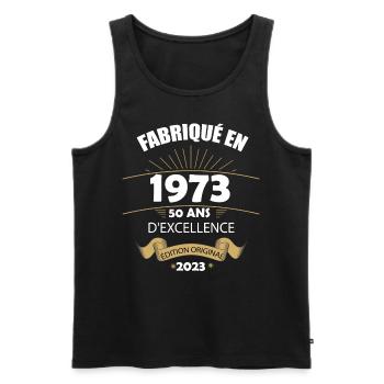 Fabriqué En 1973 Né En 1973 50 Ans Anniversaire - Débardeur bio Premium Homme - noir - Devant - Michal (187cm)