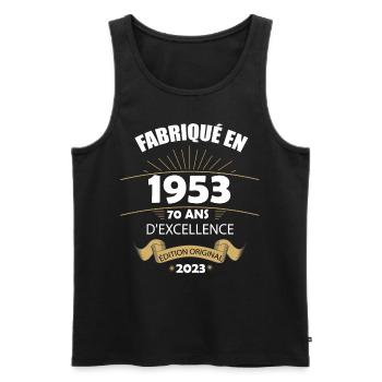 Fabriqué En 1953 Né En 1953 70 Ans Anniversaire - Débardeur bio Premium Homme - noir - Devant - Michal (187cm)