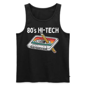 80er Jahre 90er Jahre Kassette Stift Retro Lustig - Männer Premium Bio Tank Top - Schwarz - Vorne - AI Model Male 178 light (178cm)