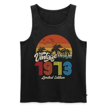 Vintage unique copy 1973 Limited edition - Men's Premium Organic Tank Top - black - Front - Michal (187cm)