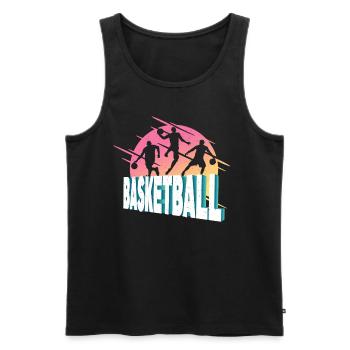 Basketteur Basketteur Joueur de sport Vintage - Débardeur bio Premium Homme - noir - Devant - Michal (187cm)