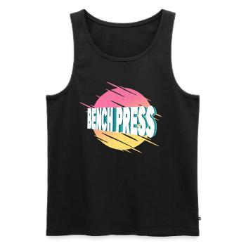 bench press, weightlifting, weight training, fitness, strong - Men's Premium Organic Tank Top - black - Front - Michal (187cm)