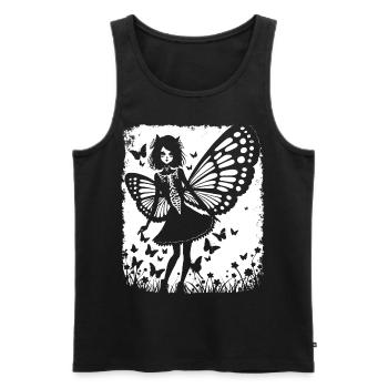 Fairycore Ästhetik Skelett Fee Goth Gothic G - Männer Premium Bio Tank Top - Schwarz - Vorne - Michal (187cm)