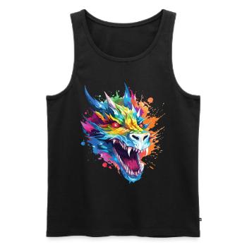 Dragon Fantasy Magic Mysticism Creature Animal Colorful - Men's Premium Organic Tank Top - black - Front - AI Model Male 178 light (178cm)