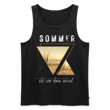 SOMMER ich bin dann soweit - HELLO SUMMER - Männer Premium Bio Tank Top - Schwarz - Vorne - Michal (187cm)