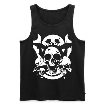 Horror Skull Skull Art Skull Gothic Heavy Metal - Men's Premium Organic Tank Top - black - Front - AI Model Male 178 light (178cm)