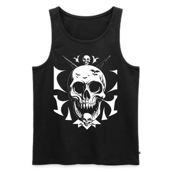 Horreur Crâne Crâne Art Crâne Gothique Heavy Metal - Débardeur bio Premium Homme - noir - Devant - AI Model Male 178 light (178cm)