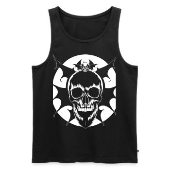 Horror Skull Skull Art Skull Gothic Heavy Metal - Men's Premium Organic Tank Top - black - Front - Michal (187cm)