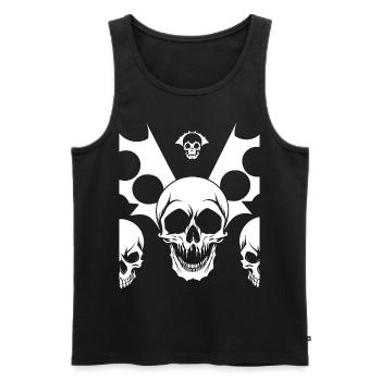 Horror Skull Skull Art Skull Gothic Heavy Metal - Men's Premium Organic Tank Top - black - Front - Michal (187cm)