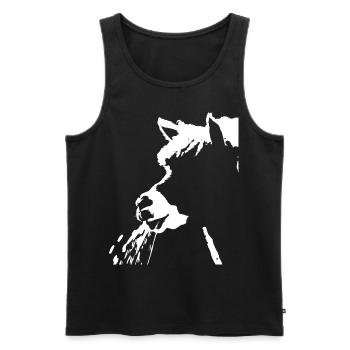 Lustige Alpaka-Silhouette Freche Spaß-Alpakas - Männer Premium Bio Tank Top - Schwarz - Vorne - AI Model Male 178 light (178cm)