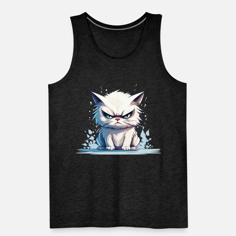 cat grumpy grumpy grumpy meow funny Men's Premium Organic Tank Top