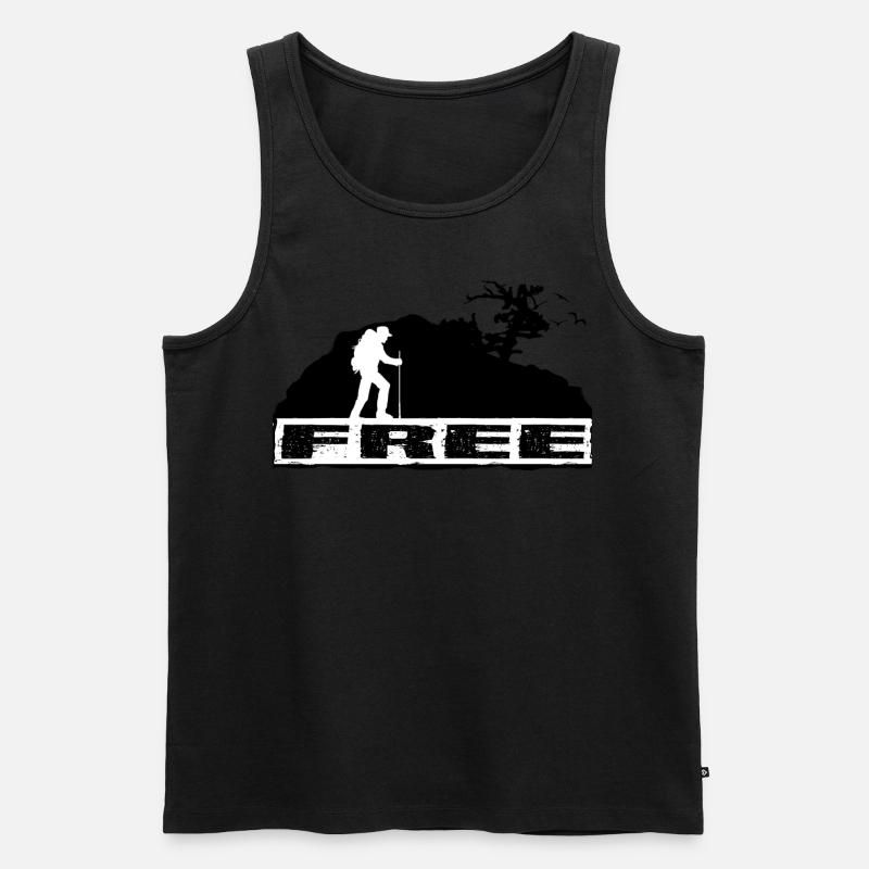 Trecking - Männer Premium Bio Tank Top - Schwarz