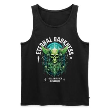 Skull Skull Skeleton Dark Dark - Men's Premium Organic Tank Top - black - Front - AI Model Male 178 light (178cm)