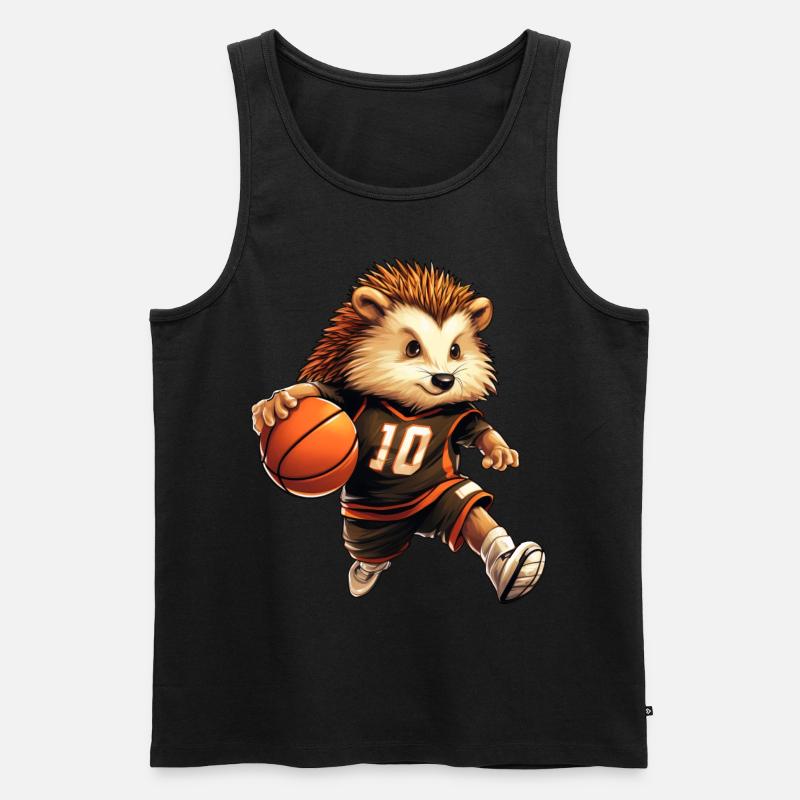 Basketball Igel - Männer Premium Bio Tank Top - Schwarz