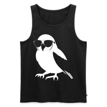 Lustiger Vogel mit Sonnenbrille Cool Bourke's Parak - Männer Premium Bio Tank Top - Schwarz - Vorne - AI Model Male 178 light (178cm)
