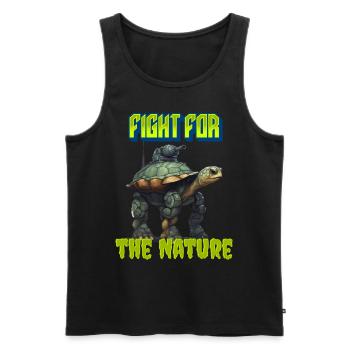Fight for the Nature - Männer Premium Bio Tank Top - Schwarz - Vorne - Michal (187cm)