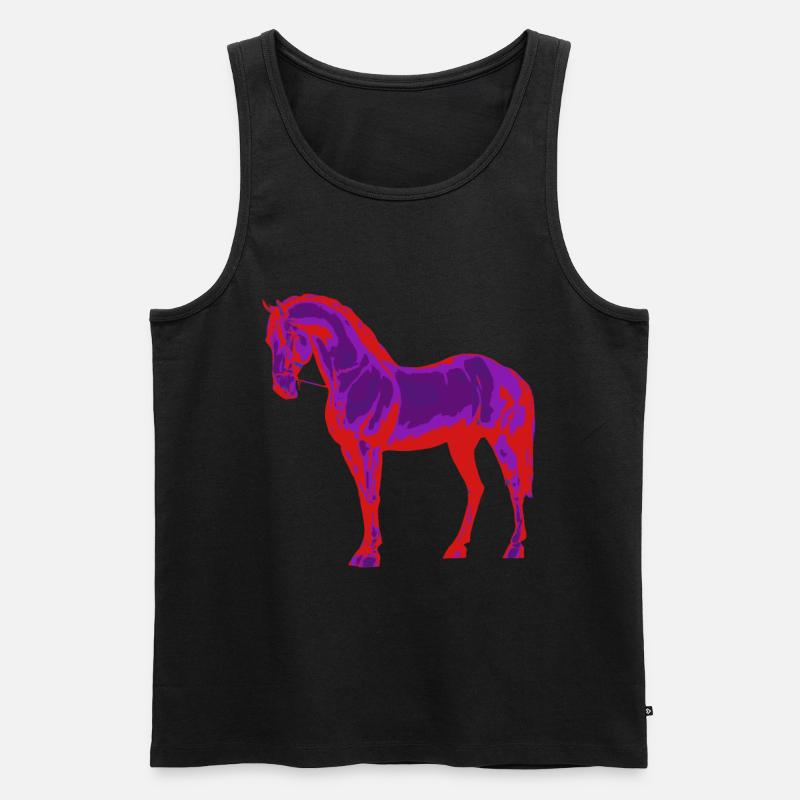 Pferd neon - Männer Premium Bio Tank Top - Schwarz