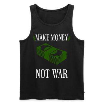 Make money not war - Men's Premium Organic Tank Top - black - Front - AI Model Male 178 light (178cm)