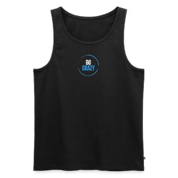 Go Crazy - Modern Style - Men's Premium Organic Tank Top - black - Front - AI Model Male 178 light (178cm)