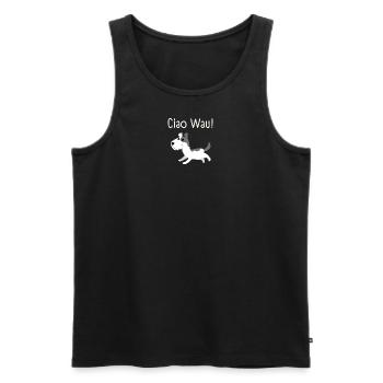 Ciao Wau - Cadeau pour l’amoureux des chiens et des animaux - Débardeur bio Premium Homme - noir - Devant - Michal (187cm)