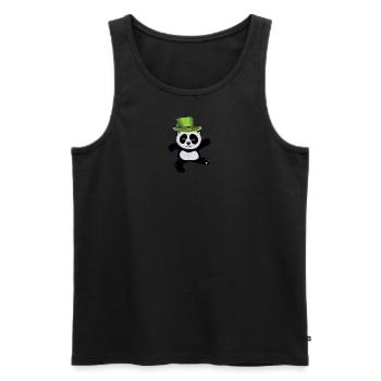 Dancing Panda on St. Patrick´s Day - Männer Premium Bio Tank Top - Schwarz - Vorne - Michal (187cm)