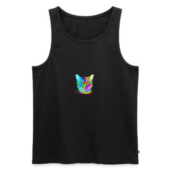 cat colorful glasses gift idea sweet cool - Men's Premium Organic Tank Top - black - Front - Michal (187cm)