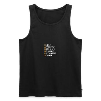 Hannes Name Geschenk - Männer Premium Bio Tank Top - Schwarz - Vorne - AI Model Male 178 light (178cm)