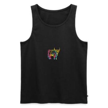 Cow Cattle Highland Cattle - Men's Premium Organic Tank Top - black - Front - AI Model Male 178 light (178cm)