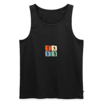 Golfspieler Golf - Männer Premium Bio Tank Top - Schwarz - Vorne - Michal (187cm)