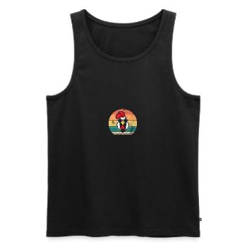 Chicken Rooster - Men's Premium Organic Tank Top - black - Front - AI Model Male 178 light (178cm)