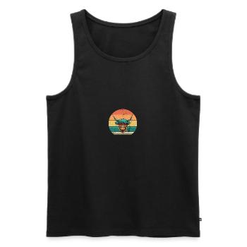 Cow Cattle Highland Cattle - Men's Premium Organic Tank Top - black - Front - AI Model Male 178 light (178cm)