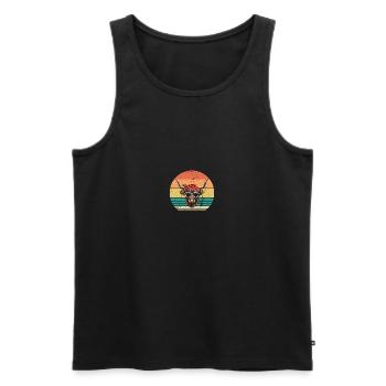 Cow Cattle Highland Cattle - Men's Premium Organic Tank Top - black - Front - AI Model Male 178 light (178cm)