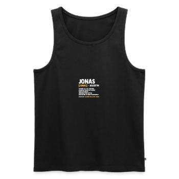 Jonas - Männer Premium Bio Tank Top - Schwarz - Vorne - AI Model Male 178 light (178cm)