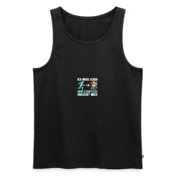 Gamer Zocker Programmierer Administrator Computer - Männer Premium Bio Tank Top - Schwarz - Vorne - Michal (187cm)