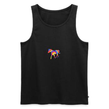 Monter à cheval - Débardeur bio Premium Homme - noir - Devant - Michal (187cm)