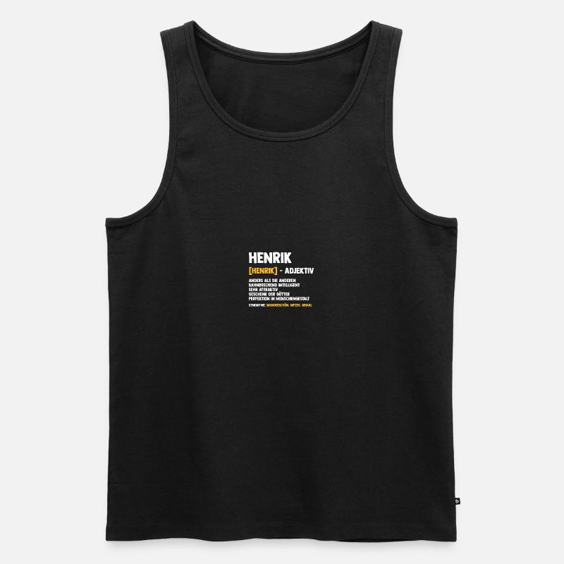 Henrik - Männer Premium Bio Tank Top - Schwarz