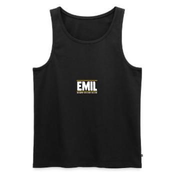 Emil - Männer Premium Bio Tank Top - Schwarz - Vorne - Michal (187cm)