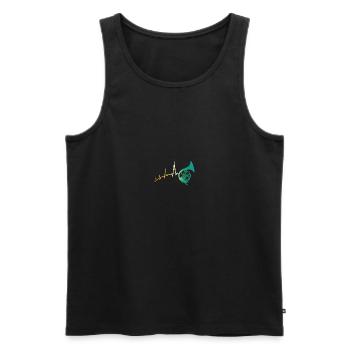 Horn player heartbeat French horn - Men's Premium Organic Tank Top - black - Front - Michal (187cm)