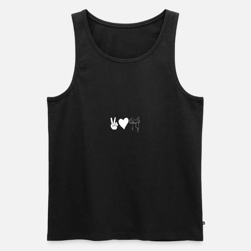 Reiten Pferde - Männer Premium Bio Tank Top - Schwarz