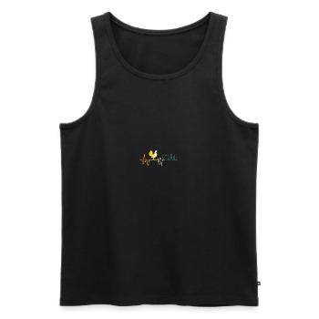 Battement de cœur des poulets - Débardeur bio Premium Homme - noir - Devant - AI Model Male 178 light (178cm)
